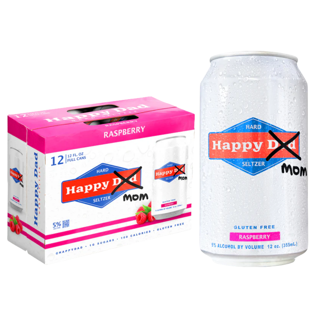 Happy Dad x Mom Water Raspberry Hard Seltzer 12-Pack 12oz | Sunset