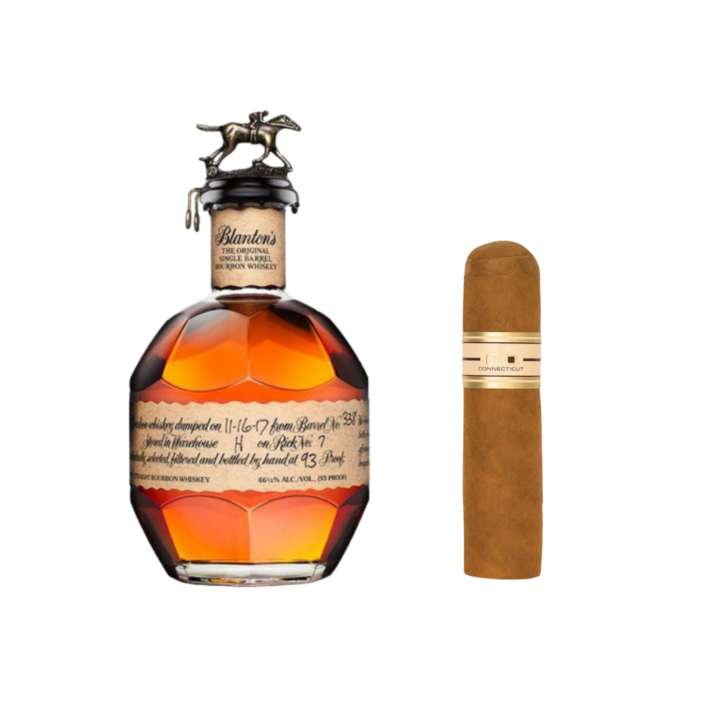 Blanton’s Original Single Barrel Bourbon 750ml &amp; Nub by Oliva Connecticut 