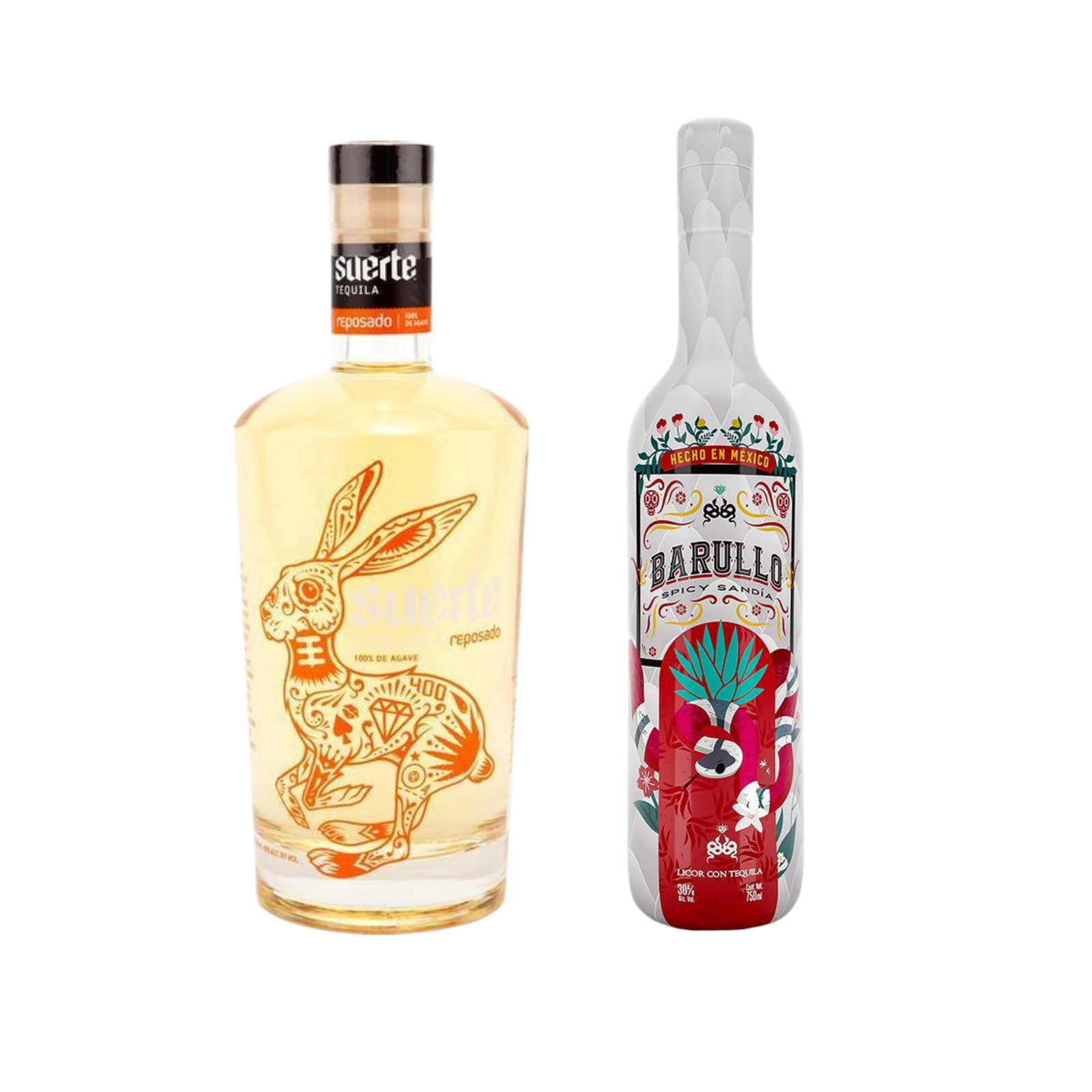 BARULLO Spicy Sandía and Suerte Reposado Tequila premium gift bundle