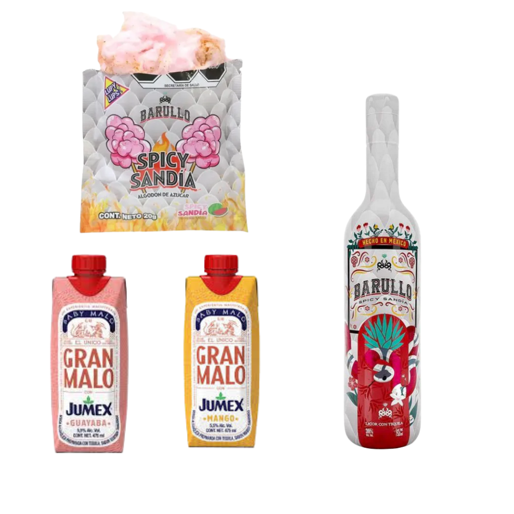 Buy Barullo & Gran Malo Tequila Triple Bundle - Spicy Watermelon, Mango Guava & Cotton Candy - Sunset Liquor 