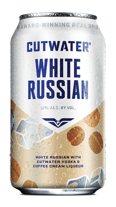“Cutwater White Russian 4pack of 12 oz cans on display”
