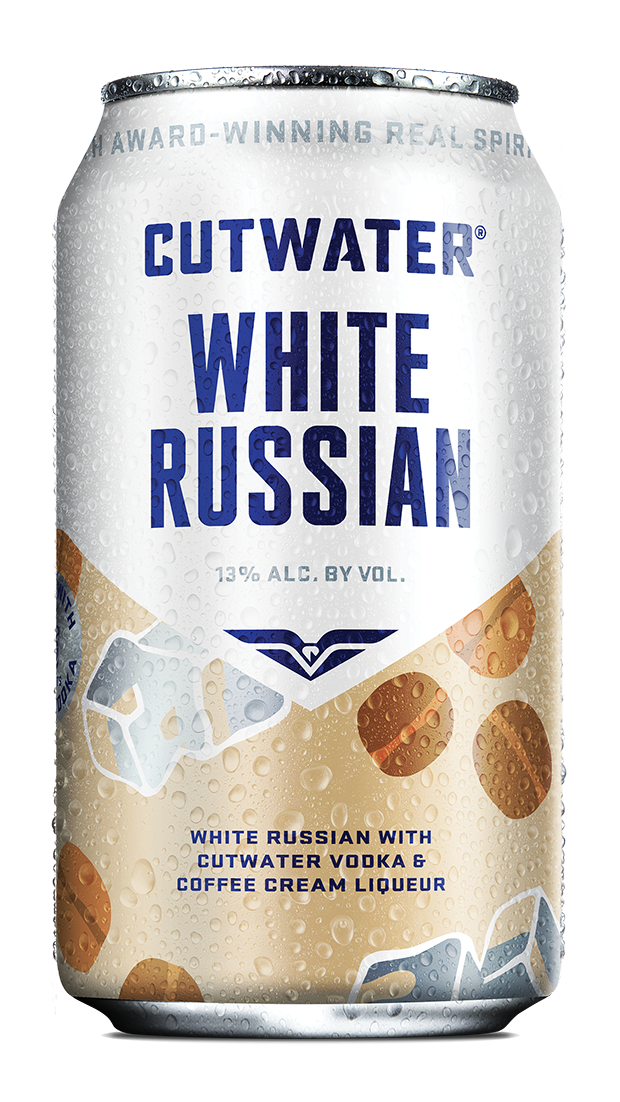 “Cutwater White Russian 4pack of 12 oz cans on display”
