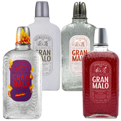 Gran Malo Tequila Flaming Hot, Horchata, Tamarindo, Jamaica Flavor Bundle Bottles