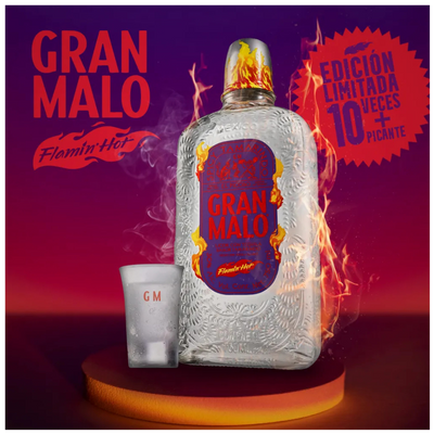 “Gran Malo Tequila Flaming Hot 750 ml bottle – limited edition spicy flavored tequila”