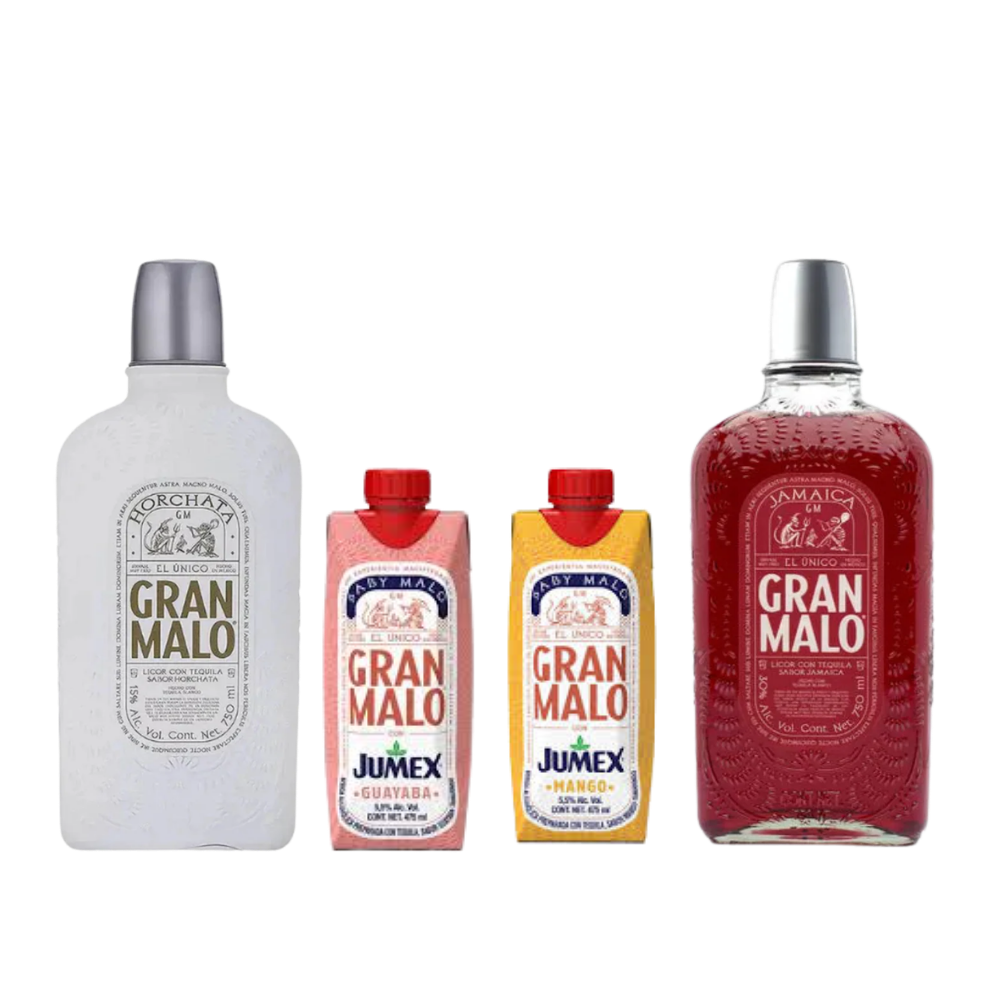 Buy Gran Malo X Jumex Guava & Mango Tequila & Gran Malo Jamaica & Horchata Bundle - Sunset Liquor 