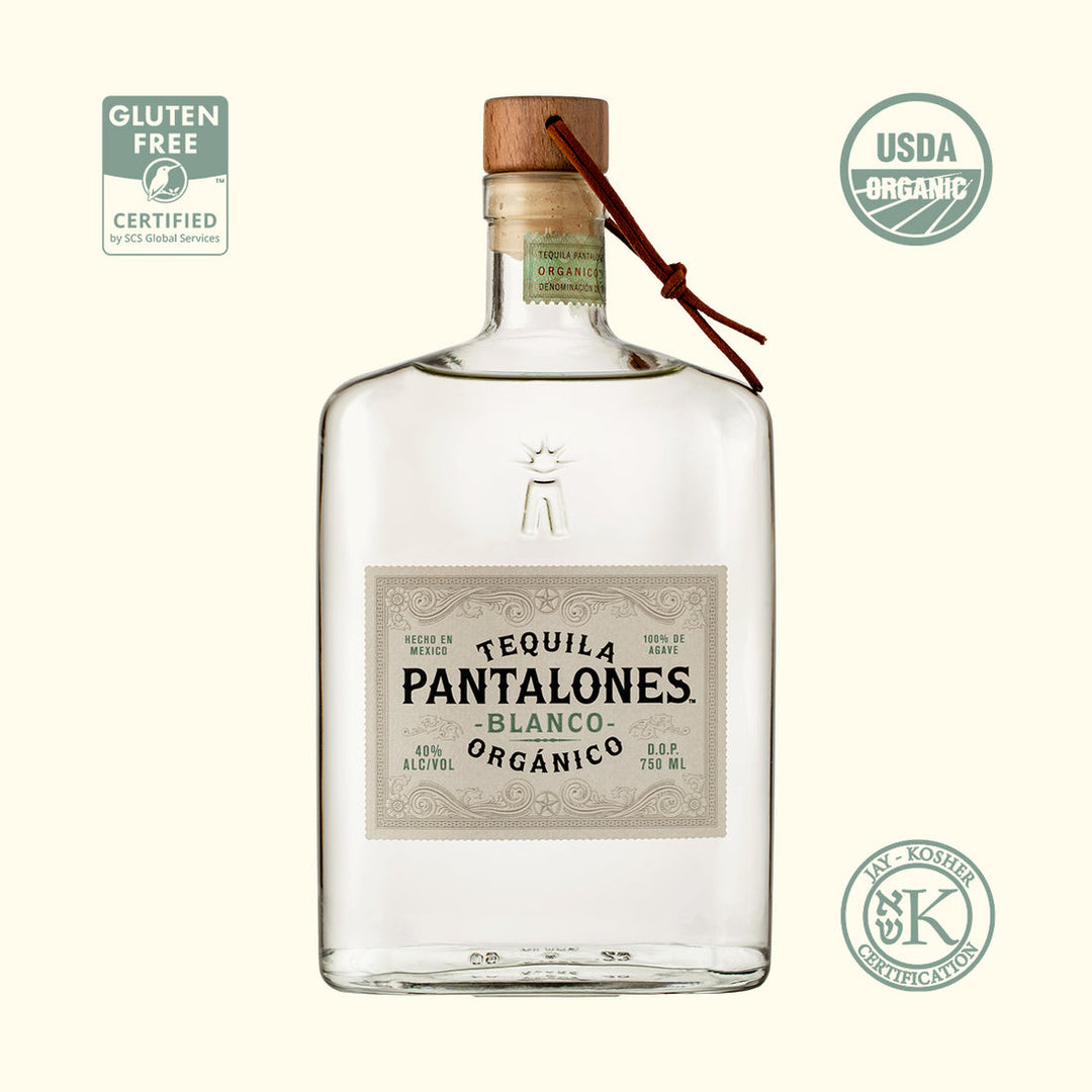 Buy Pantalones Tequila Blanco 750 ml premium 100% blue agave tequila bottle by Matthew McConaughey Sunset Liquor 