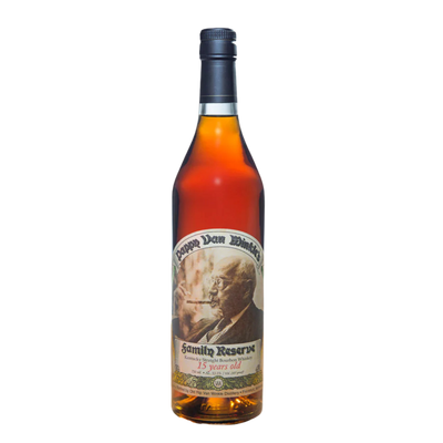 Pappy Van Winkle's Family Reserve 15 Year Bourbon Bottle – premium aged Kentucky bourbon with rich caramel and oak notes.