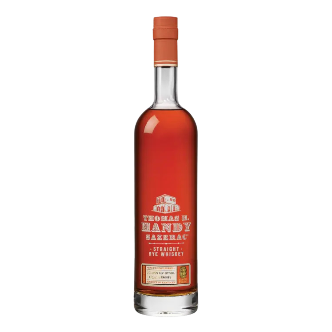 “Thomas H. Handy Sazerac Rye 2025 bottle – Buffalo Trace Antique Collection, 129.8 proof rye whiskey.”