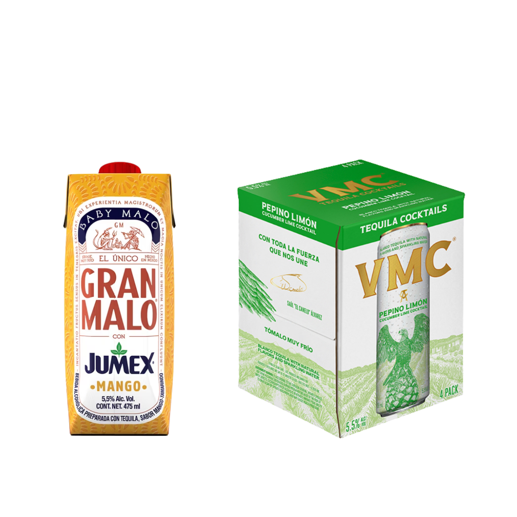 Buy VMC Pepino Limón Cucumber Lime 4 Pack & Gran Malo Mango Jumex Tequila Bundle | Sunset Liquor 