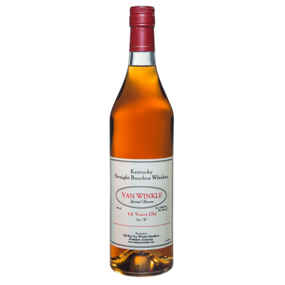Van Winkle Special Reserve 12 Year Lot B bourbon bottle with label, aged 12 years, premium whiskey.
