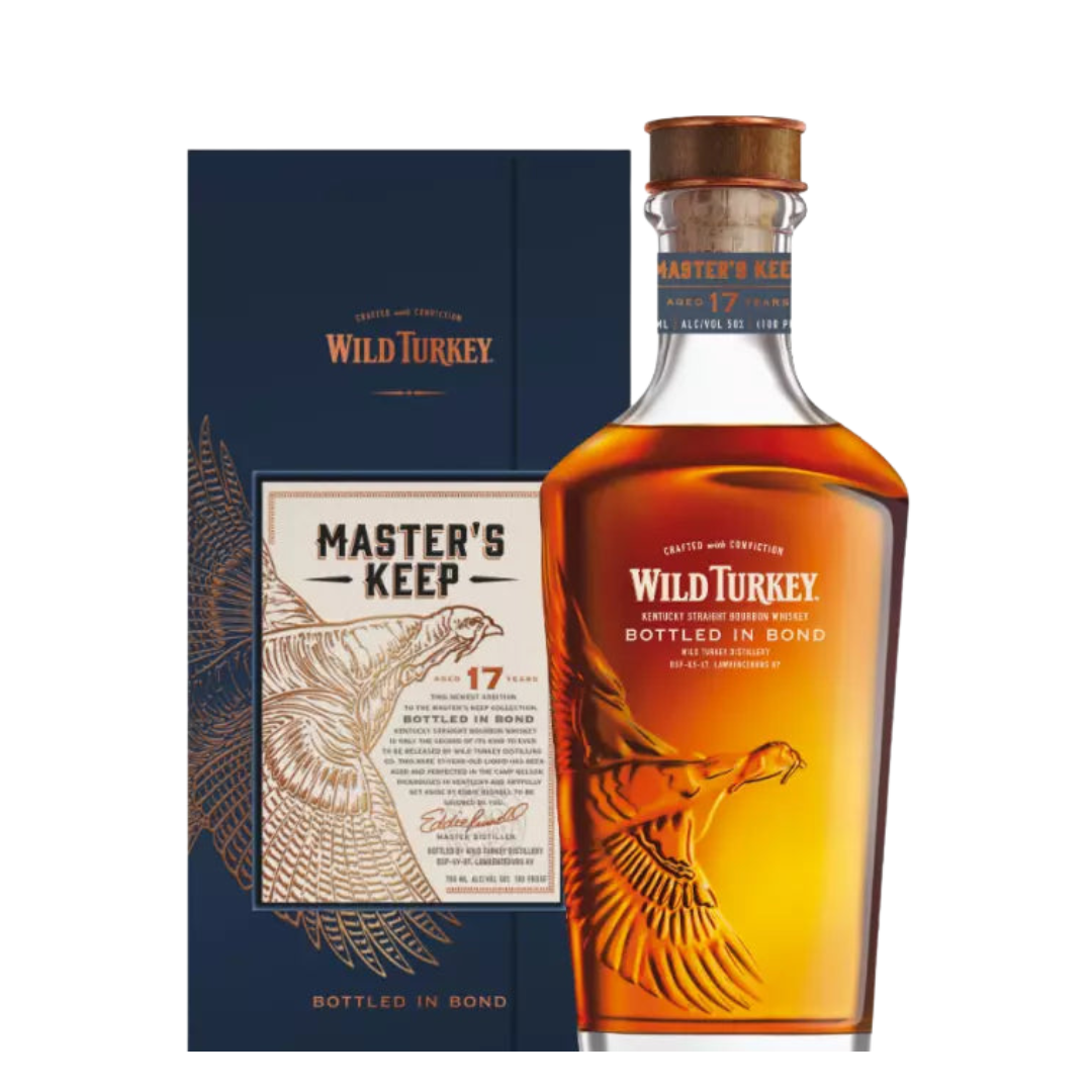 "Wild Turkey Master’s Keep Bottled in Bond 17 Year 750mL limited edition bourbon bottle"