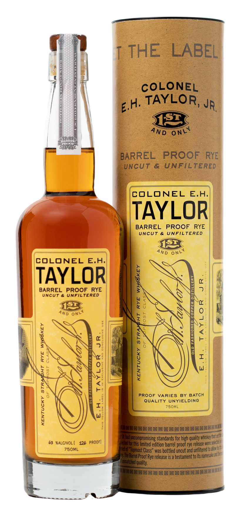 E.H. TAYLOR, JR. BARREL PROOF RYE  UNCUT & UNFILTERED