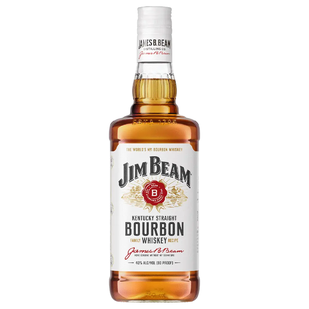 Jim Beam Bourbon Whiskey bottle – Kentucky Straight Bourbon aged 4 years