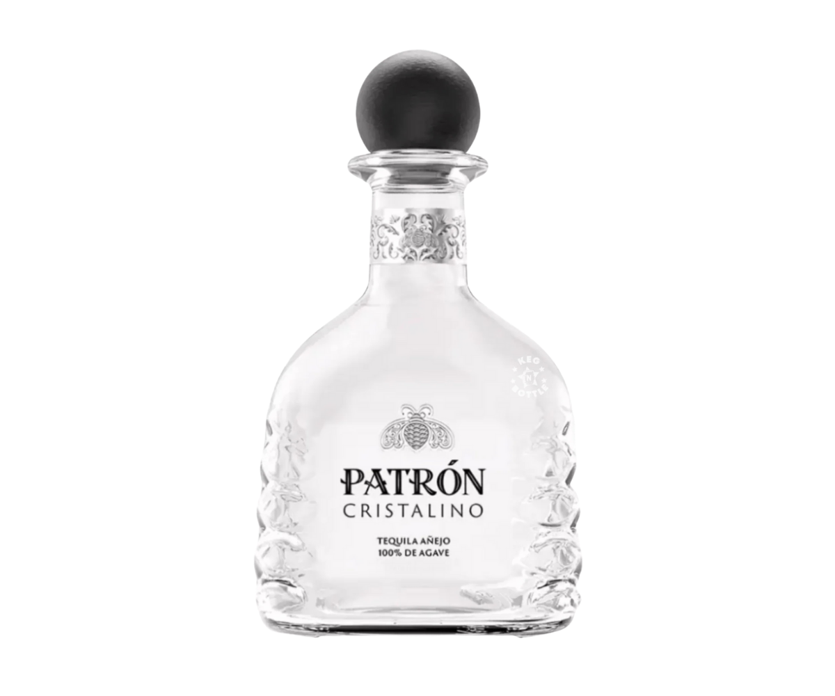 Patrón Cristalino Añejo Tequila 750ml clear glass bottle with premium label