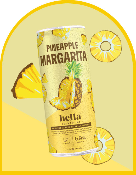 HELLA PINEAPPLE MARGARITA 4 PK 12 OZ